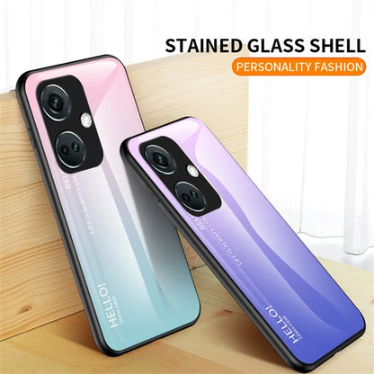 For OnePlus Nord CE3 5G Phone Case Gradient Color Tempered Glass Cover