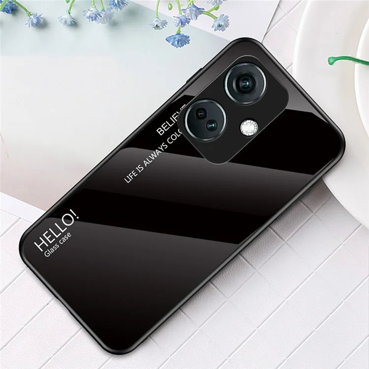 For OnePlus Nord CE3 5G Phone Case Gradient Color Tempered Glass Cover