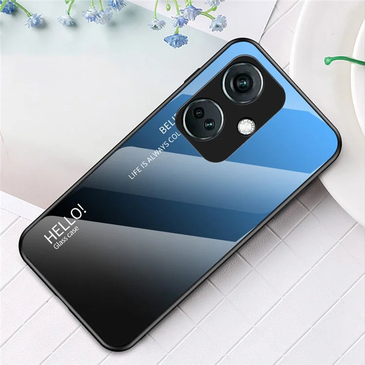 For OnePlus Nord CE3 5G Phone Case Gradient Color Tempered Glass Cover