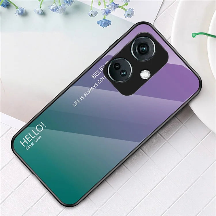 For OnePlus Nord CE3 5G Phone Case Gradient Color Tempered Glass Cover