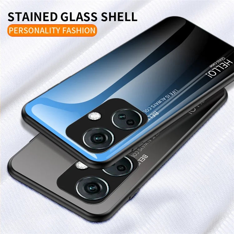 For OnePlus Nord CE3 5G Phone Case Gradient Color Tempered Glass Cover