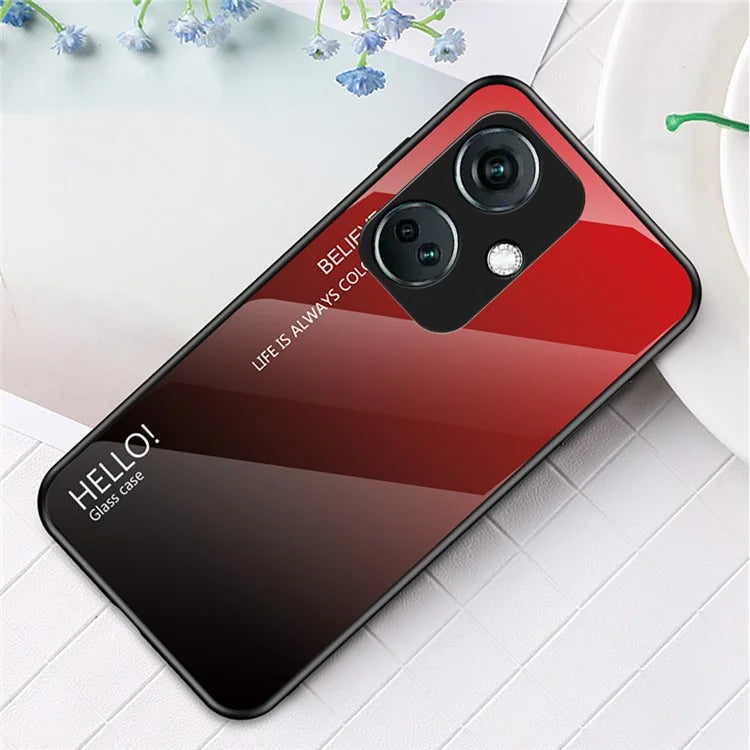 For OnePlus Nord CE3 5G Phone Case Gradient Color Tempered Glass Cover