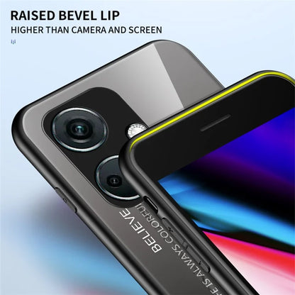 For OnePlus Nord CE3 5G Phone Case Gradient Color Tempered Glass Cover