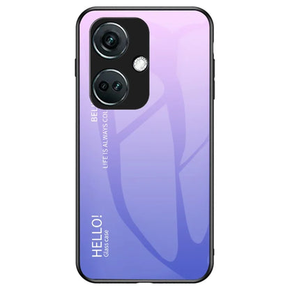 For OnePlus Nord CE3 5G Phone Case Gradient Color Tempered Glass Cover