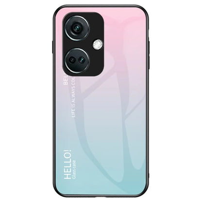 For OnePlus Nord CE3 5G Phone Case Gradient Color Tempered Glass Cover