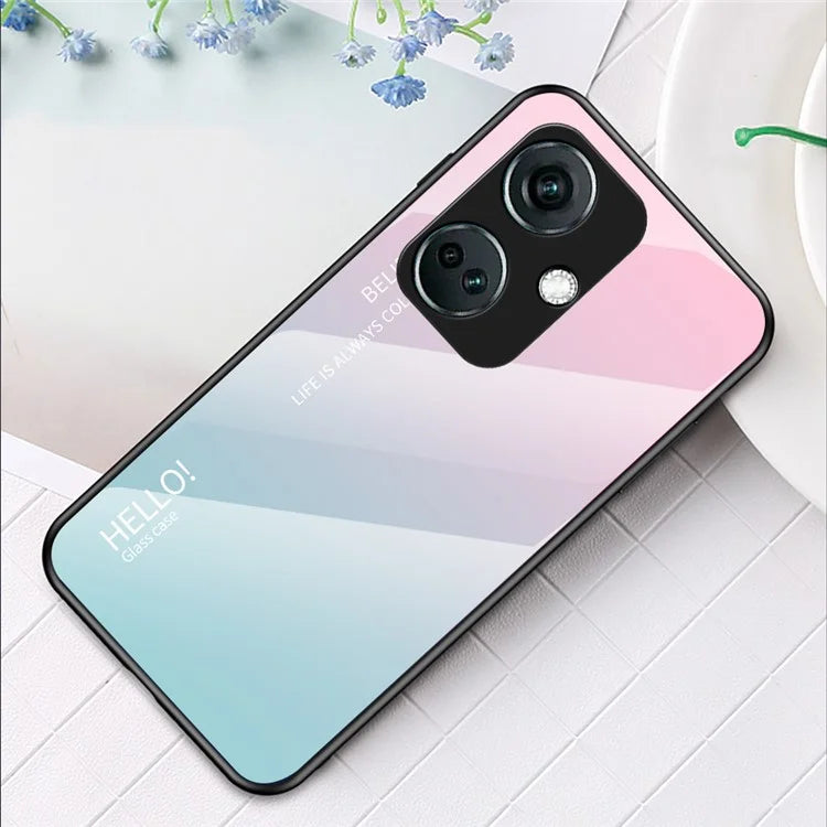 For OnePlus Nord CE3 5G Phone Case Gradient Color Tempered Glass Cover