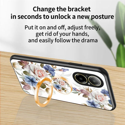 For Realme C67 4G Case Tempered Glass+PC+TPU Phone Cover Kickstand