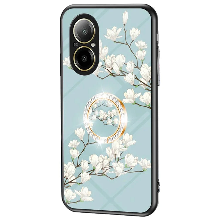 For Realme C67 4G Case Tempered Glass+PC+TPU Phone Cover Kickstand