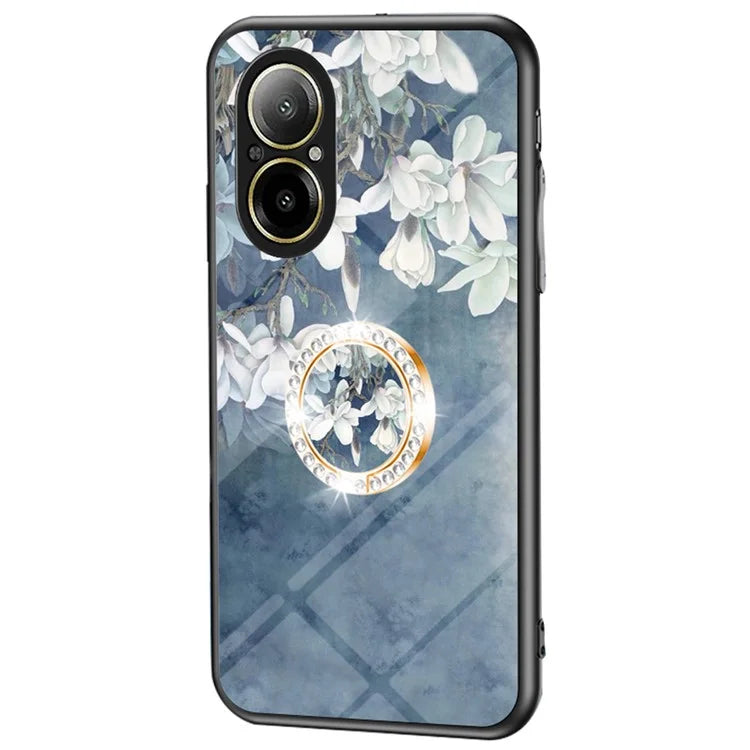 For Realme C67 4G Case Tempered Glass+PC+TPU Phone Cover Kickstand