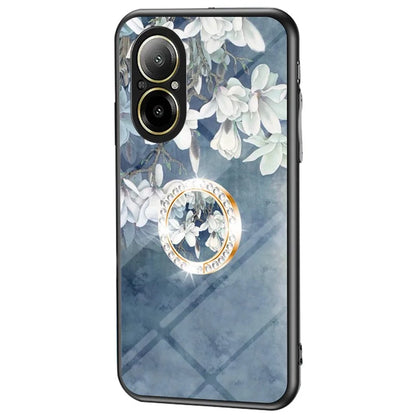 For Realme C67 4G Case Tempered Glass+PC+TPU Phone Cover Kickstand