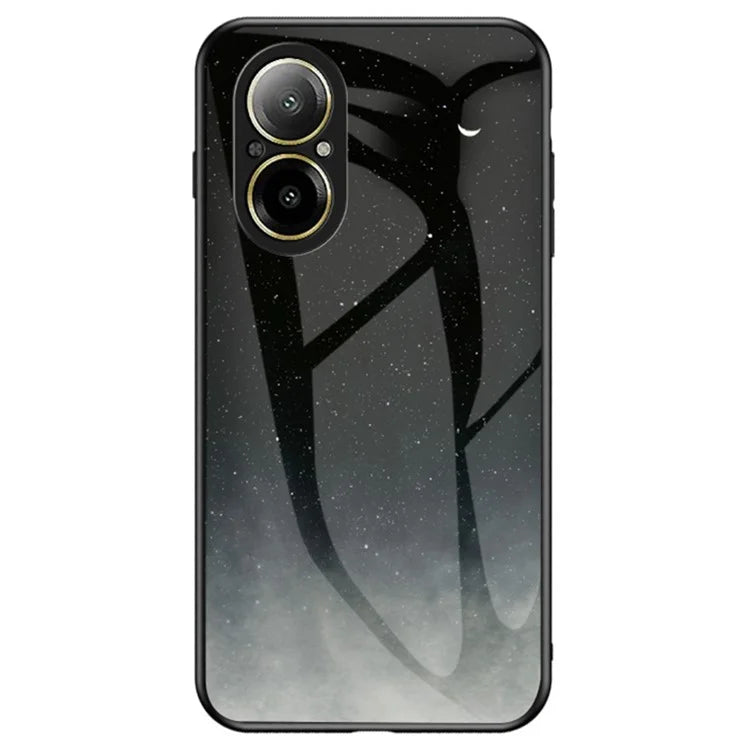 For Realme C67 4G Case Tempered Glass+PC+TPU Cover Starry Sky Pattern