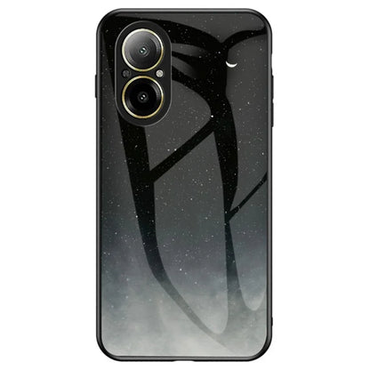 For Realme C67 4G Case Tempered Glass+PC+TPU Cover Starry Sky Pattern