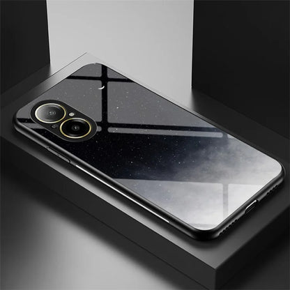 For Realme C67 4G Case Tempered Glass+PC+TPU Cover Starry Sky Pattern