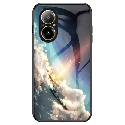 For Realme C67 4G Case Tempered Glass+PC+TPU Cover Starry Sky Pattern