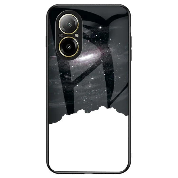 For Realme C67 4G Case Tempered Glass+PC+TPU Cover Starry Sky Pattern