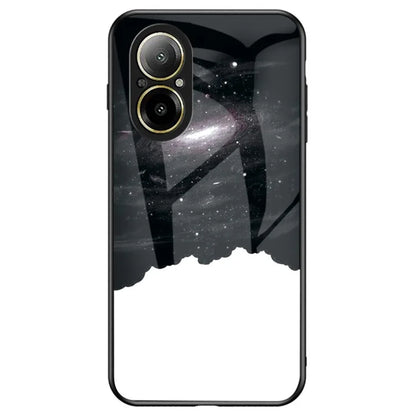 For Realme C67 4G Case Tempered Glass+PC+TPU Cover Starry Sky Pattern