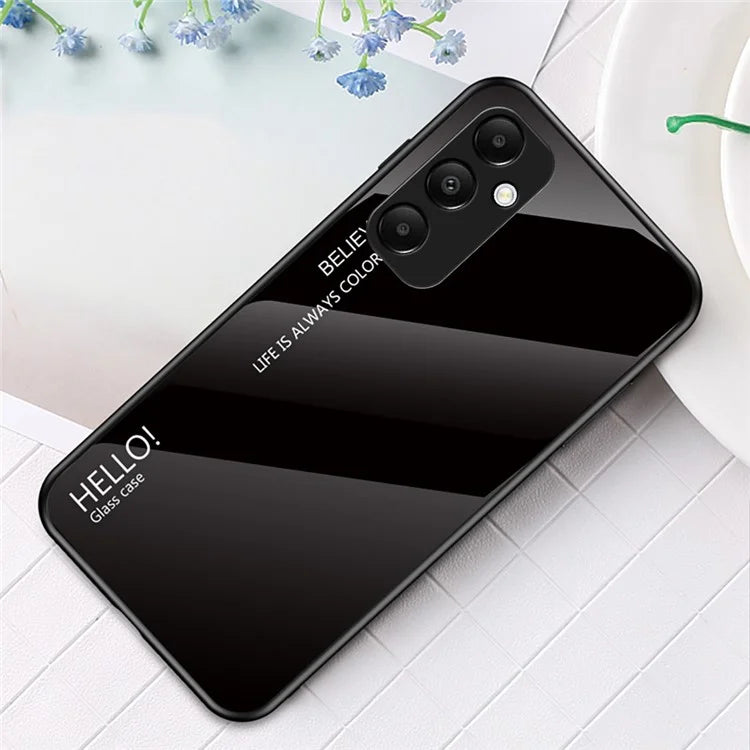 For Samsung Galaxy A35 5G Tempered Glass Case PC+TPU Phone Cover
