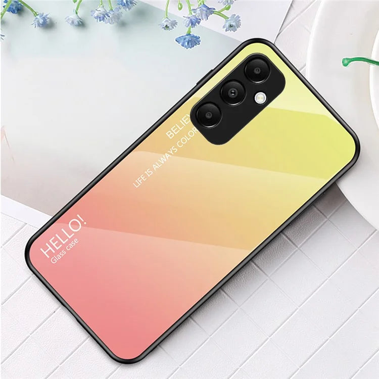 For Samsung Galaxy A35 5G Tempered Glass Case PC+TPU Phone Cover