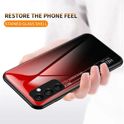 For Samsung Galaxy A35 5G Tempered Glass Case PC+TPU Phone Cover