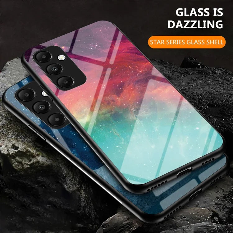 For Samsung Galaxy A35 5G Starry Sky Phone Case Tempered Glass Back Cover