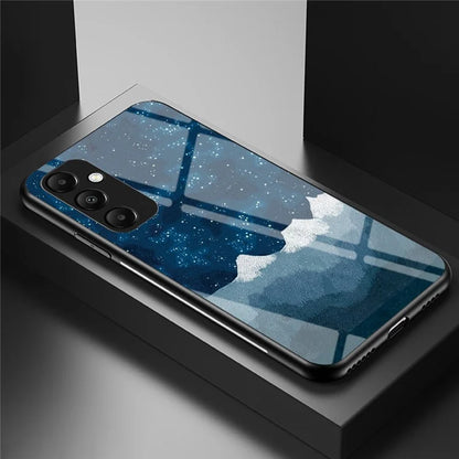 For Samsung Galaxy A35 5G Starry Sky Phone Case Tempered Glass Back Cover