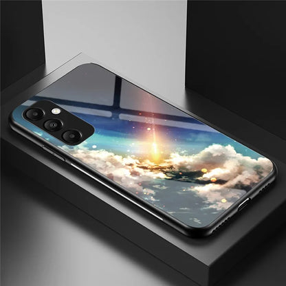 For Samsung Galaxy A35 5G Starry Sky Phone Case Tempered Glass Back Cover