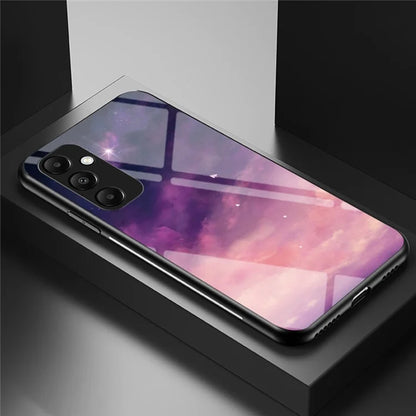 For Samsung Galaxy A35 5G Starry Sky Phone Case Tempered Glass Back Cover