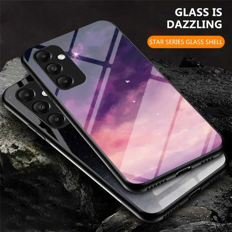 For Samsung Galaxy A35 5G Starry Sky Phone Case Tempered Glass Back Cover