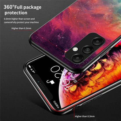 For Samsung Galaxy A35 5G Starry Sky Phone Case Tempered Glass Back Cover