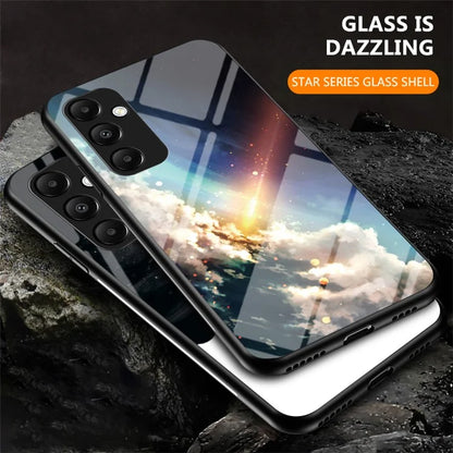 For Samsung Galaxy A35 5G Starry Sky Phone Case Tempered Glass Back Cover