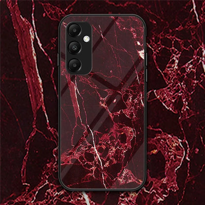 For Samsung Galaxy A35 5G Case Marble Pattern Tempered Glass+PC+TPU Cover