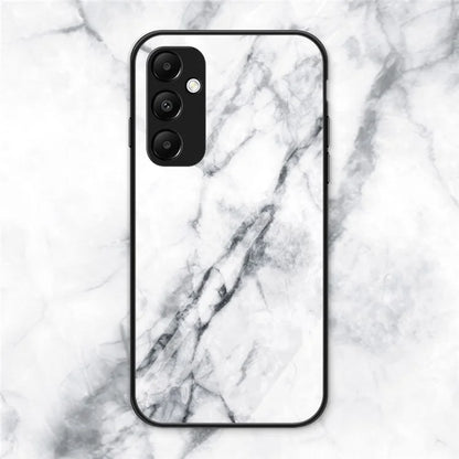For Samsung Galaxy A35 5G Case Marble Pattern Tempered Glass+PC+TPU Cover