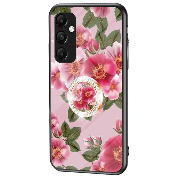 For Samsung Galaxy A35 5G Tempered Glass Case Ring Kickstand Phone Cover