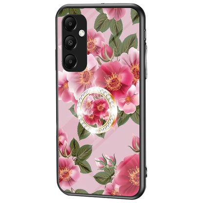 For Samsung Galaxy A35 5G Tempered Glass Case Ring Kickstand Phone Cover