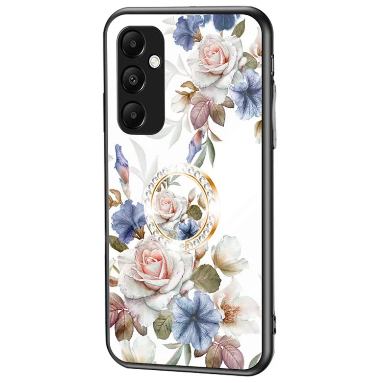 For Samsung Galaxy A35 5G Tempered Glass Case Ring Kickstand Phone Cover