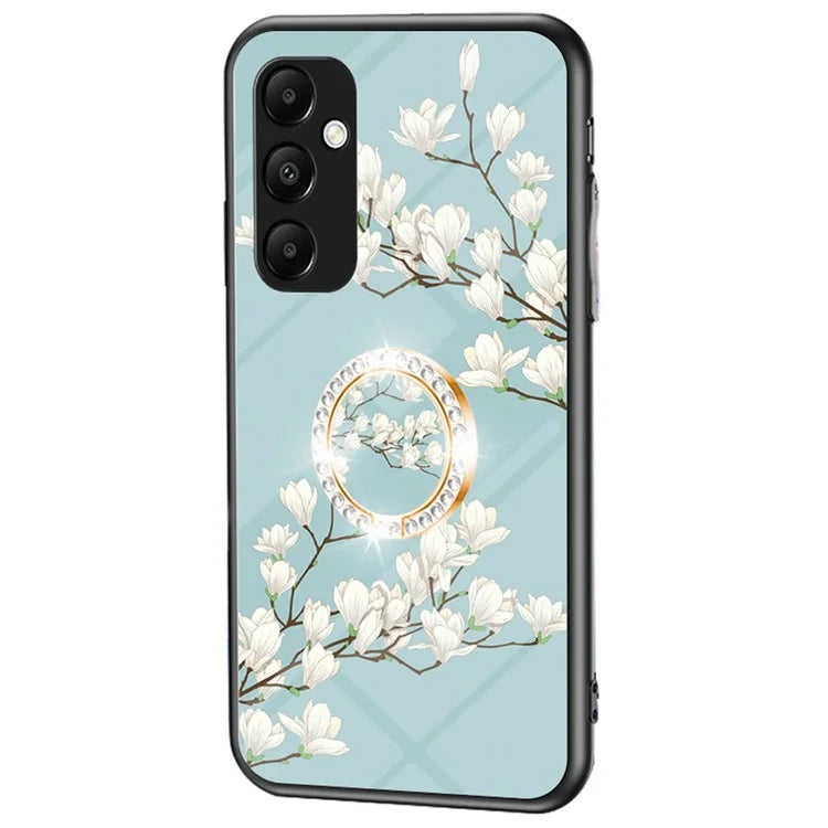 For Samsung Galaxy A35 5G Tempered Glass Case Ring Kickstand Phone Cover