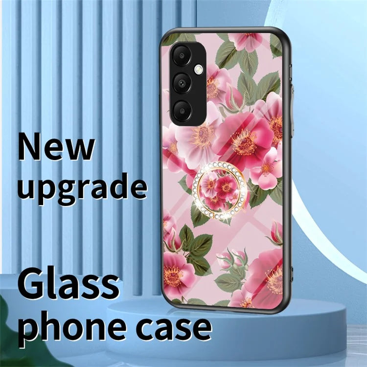 For Samsung Galaxy A35 5G Tempered Glass Case Ring Kickstand Phone Cover