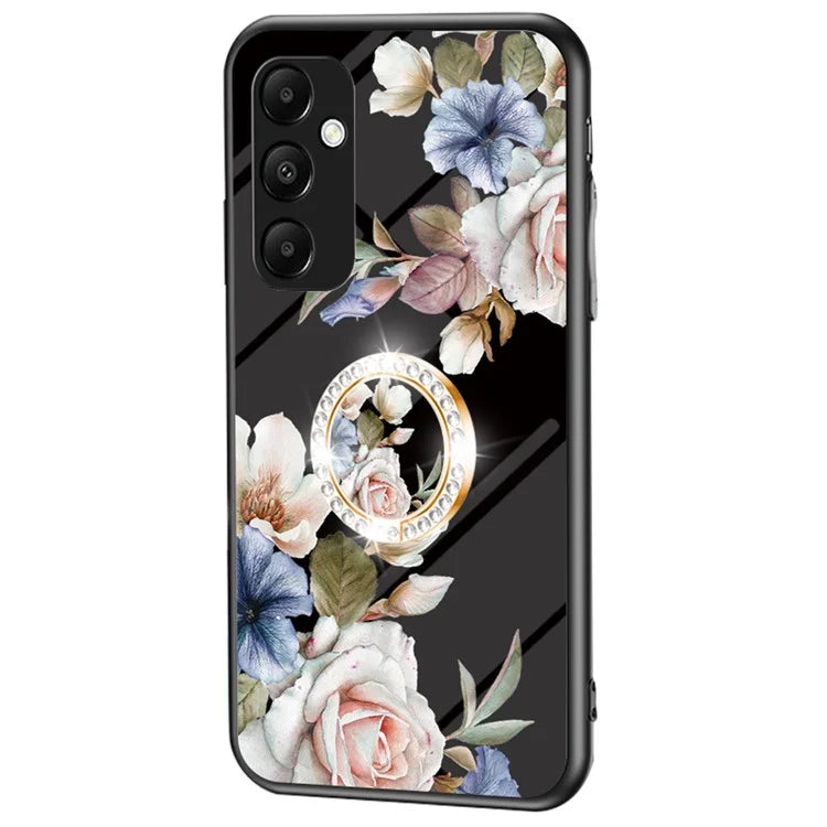 For Samsung Galaxy A35 5G Tempered Glass Case Ring Kickstand Phone Cover