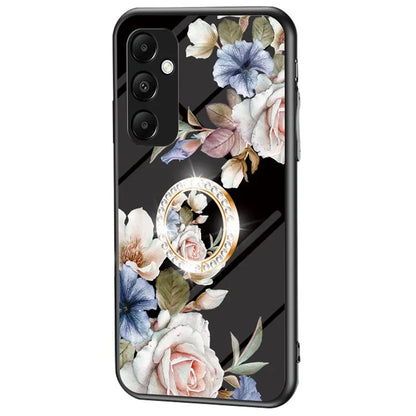 For Samsung Galaxy A35 5G Tempered Glass Case Ring Kickstand Phone Cover