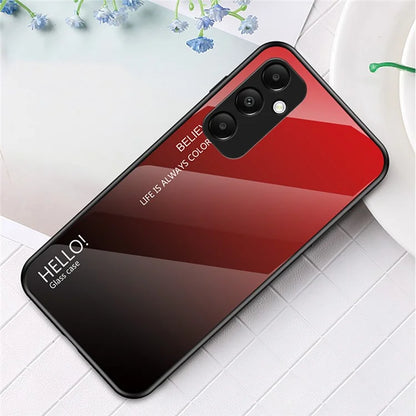 For Samsung Galaxy A55 5G Case Gradient Tempered Glass+PC+TPU Phone Cover