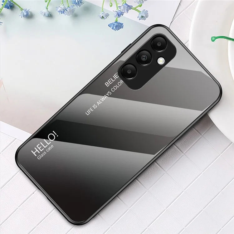 For Samsung Galaxy A55 5G Case Gradient Tempered Glass+PC+TPU Phone Cover