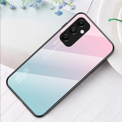 For Samsung Galaxy A55 5G Case Gradient Tempered Glass+PC+TPU Phone Cover