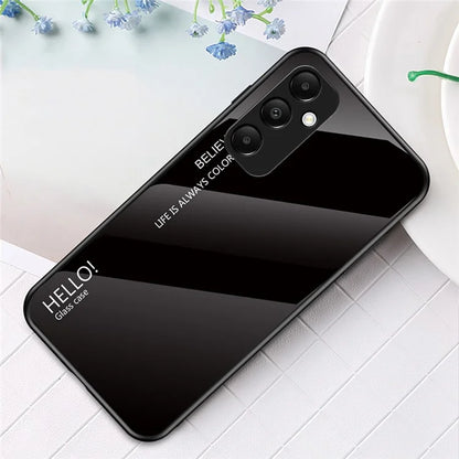 For Samsung Galaxy A55 5G Case Gradient Tempered Glass+PC+TPU Phone Cover