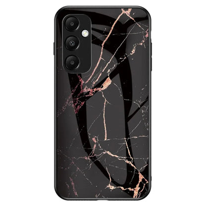 For Samsung Galaxy A55 5G Tempered Glass Back Case Marble Pattern Phone Cover
