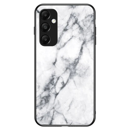 For Samsung Galaxy A55 5G Tempered Glass Back Case Marble Pattern Phone Cover