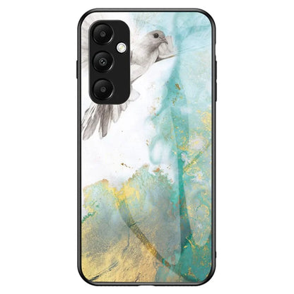 For Samsung Galaxy A55 5G Tempered Glass Back Case Marble Pattern Phone Cover