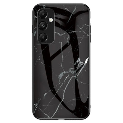 For Samsung Galaxy A55 5G Tempered Glass Back Case Marble Pattern Phone Cover