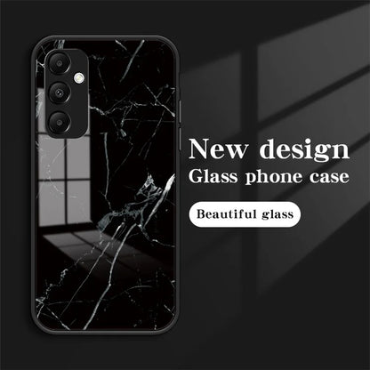 For Samsung Galaxy A55 5G Tempered Glass Back Case Marble Pattern Phone Cover