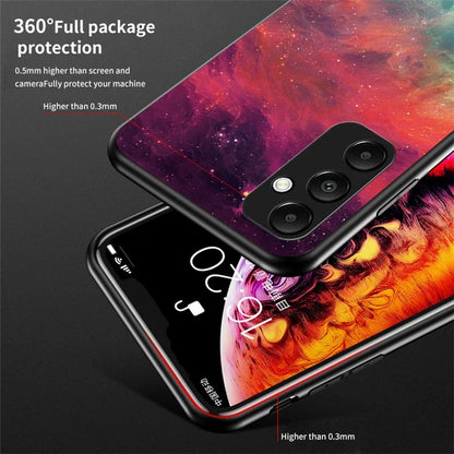 For Samsung Galaxy A55 5G Phone Case Tempered Glass+PC+TPU Cover