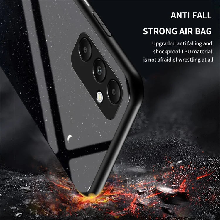 For Samsung Galaxy A55 5G Phone Case Tempered Glass+PC+TPU Cover